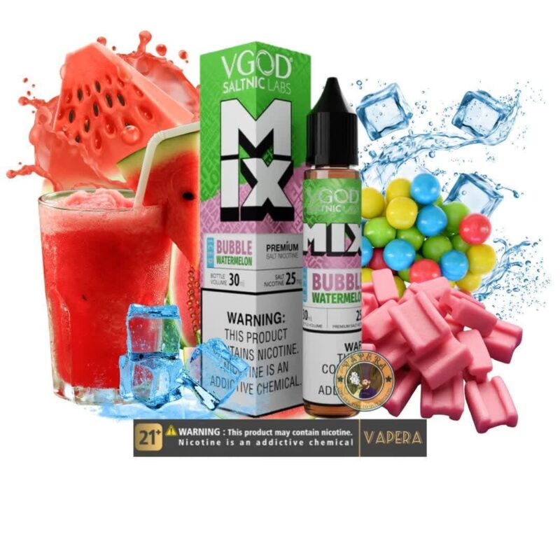 سالت نیکوتین آدامس هندوانه یخ ویگاد-VGOD MIX BUBBLE WATERMELON ICED