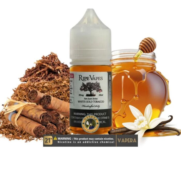 سالت نیکوتین وایت گلد توباکو رایپ ویپز-RIPE VAPES WHITE GOLD TOBACCO