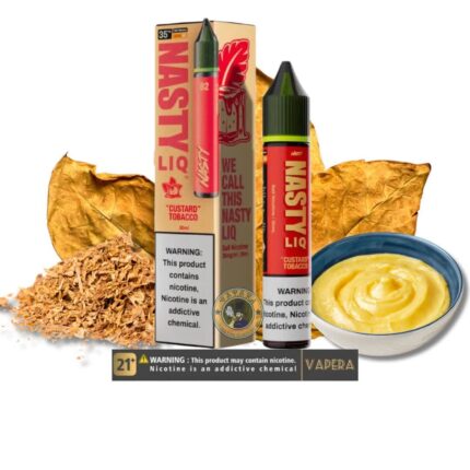 سالت نیکوتین تنباکو کاستارد نستی NASTY LIQ 82 CUSTARD TOBACCO