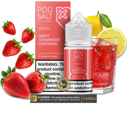 سالت لیموناد توت‌فرنگی پادسالت POD SALT | SWEET STRAWBERRY LEMONADE
